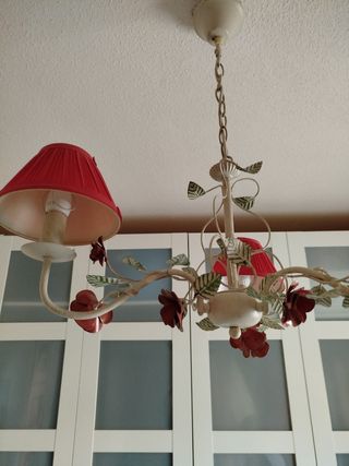 Lampara techo 3 luces flores