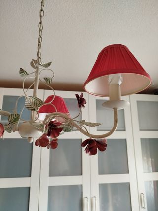 Lampara techo 3 luces flores