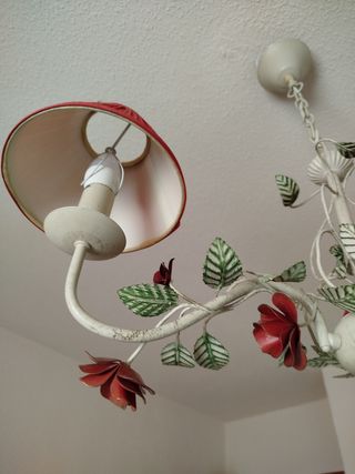 Lampara techo 3 luces flores