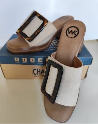 Sandalias Wokan Key plataforma beige 40