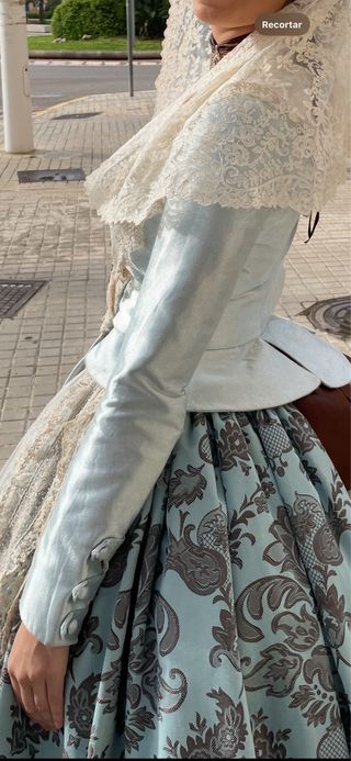 Corpiño Fallera seda azul
