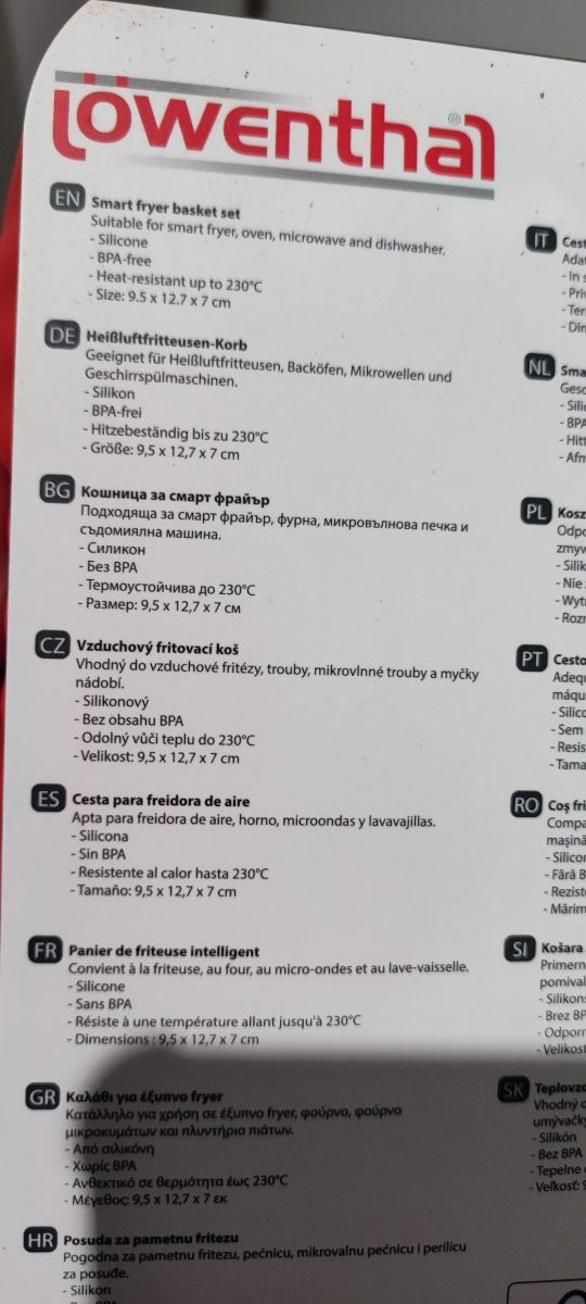 2 Cestas Silicona Freidora Smart