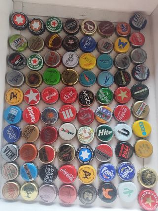 Lote de chapas cervezas y bebidas
