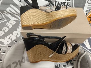 Sandalias cuña mujer negras nº39