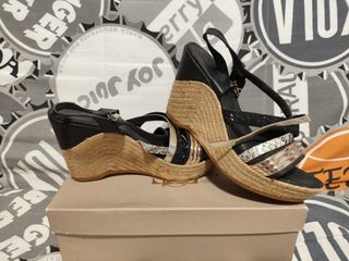 Sandalias cuña mujer negras nº39