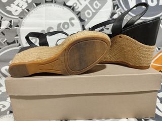 Sandalias cuña mujer negras nº39