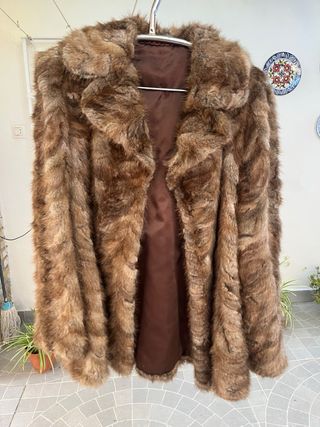 Chaqueta piel marrón