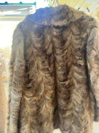 Chaqueta piel marrón