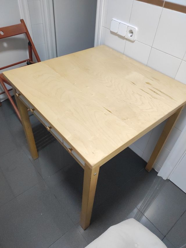 Mesa cocina madera 4 cajones