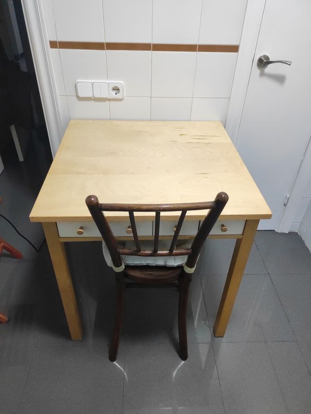 Mesa cocina madera 4 cajones