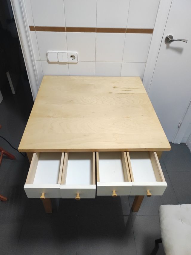 Mesa cocina madera 4 cajones