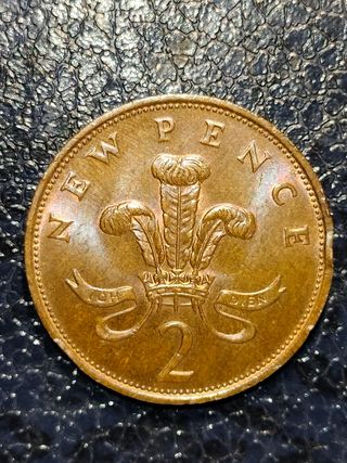 Lote 2 Monedas 2 penique 1975 británicas