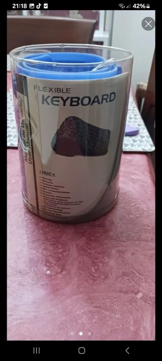 Teclado flexible azul