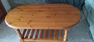 Mesa centro madera ovalada