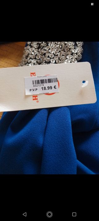 Vestido fiesta azul brillante
