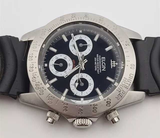 ELGIN Cronógrafo Deluxe esfera negra