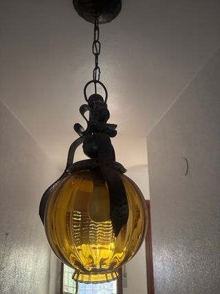 Lampara colgante vintage amarilla