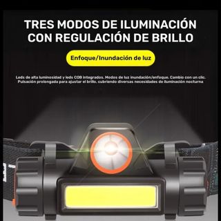 Linterna frontal LED recargable - 200 lúmenes