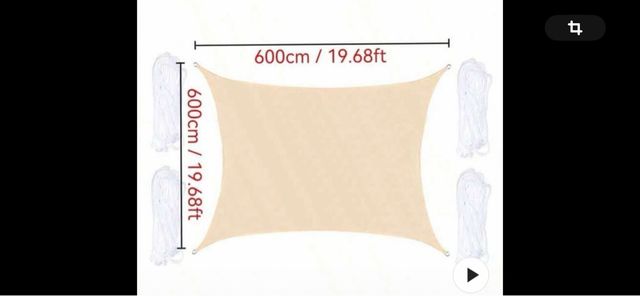 Sombrilla Vela de Sombra Beige 3x2m y 6x6m