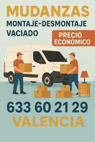 Mudanzas,montaje de muebles y vaciados  ECONÓMICO