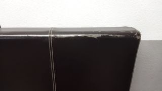 Cabecero cama marrón piel sintética