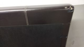 Cabecero cama marrón piel sintética