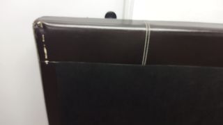 Cabecero cama marrón piel sintética