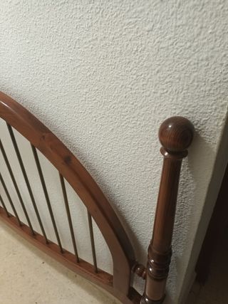 Cabecera cama madera 135cm marrón. Madera maciza 