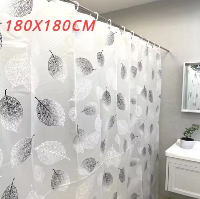 Cortina ducha hojas 180x180cm