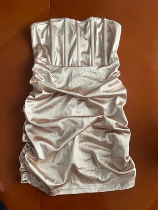 Vestido beige fiesta