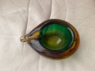 Cenicero cristal murano verde & marrón