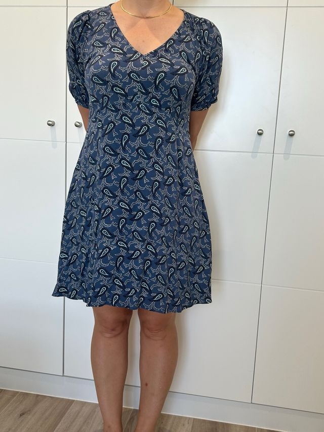 Vestido azul estampado talla L