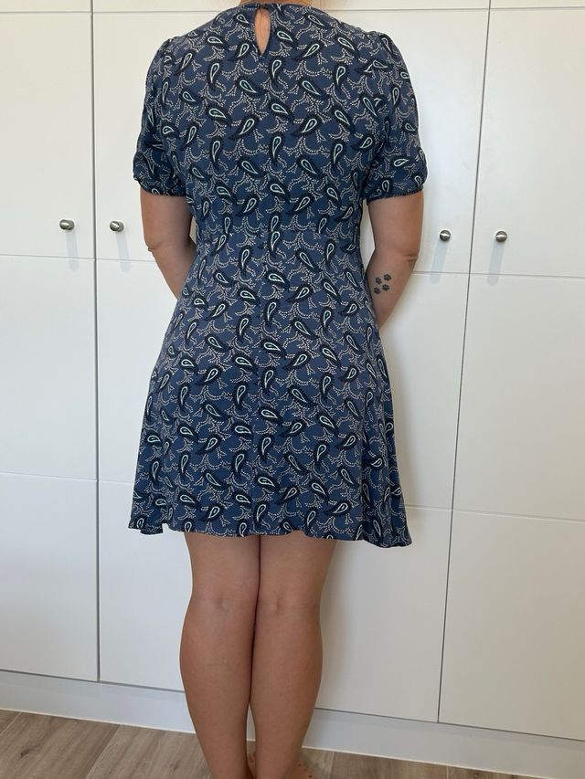 Vestido azul estampado talla L