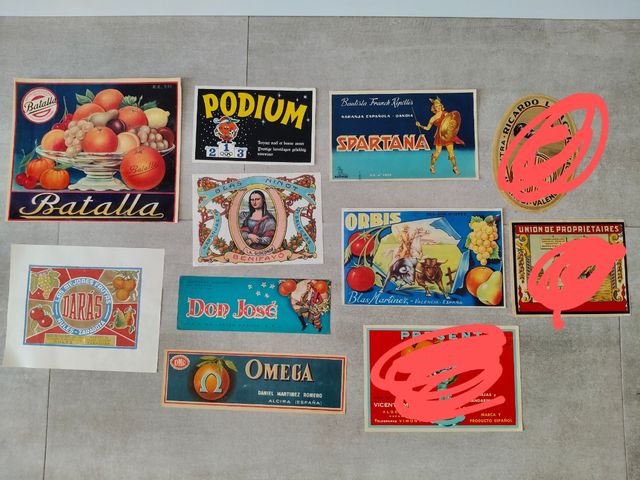 Altre vecchie etichette arancioni