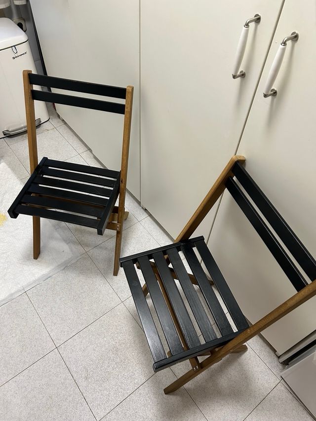 Conjunto mesa y sillas plegables madera terraza