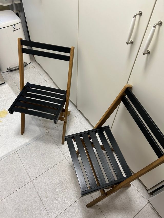 Conjunto mesa y sillas plegables madera terraza