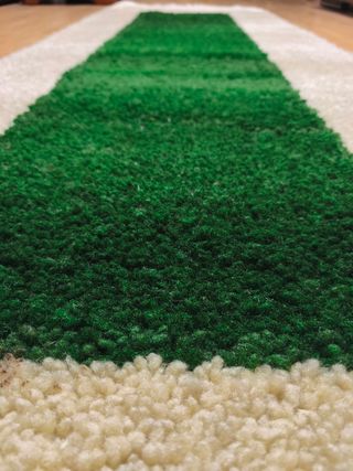 Alfombra rectangular - Verde y beige