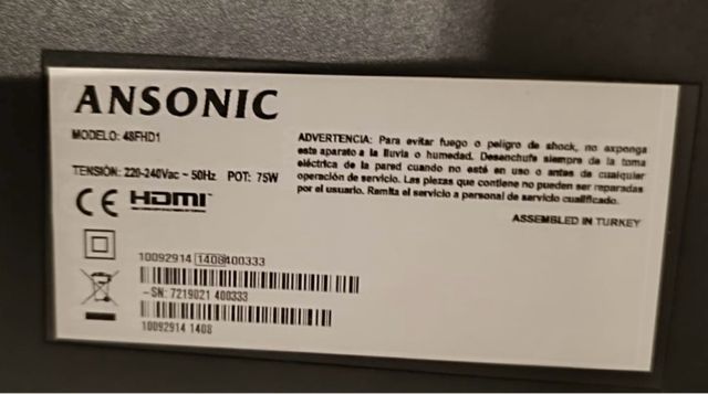 TV Ansonic 48" HD