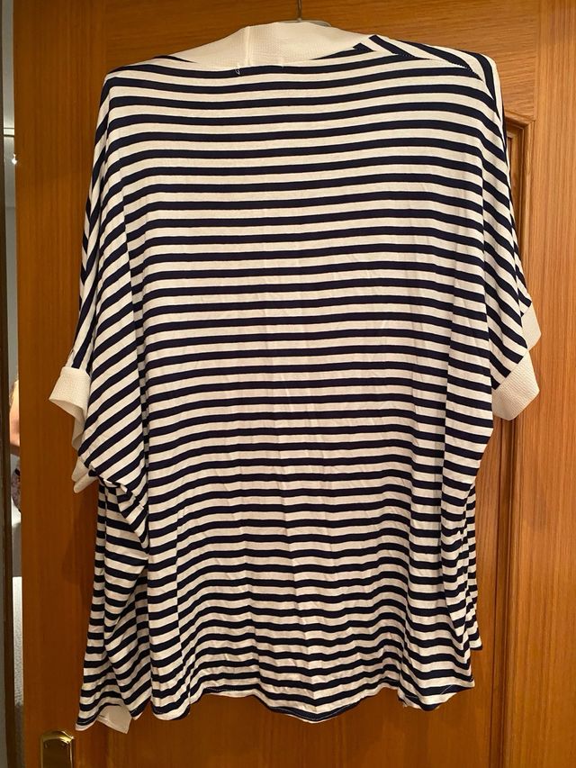 Kimono rayas marino-blanco