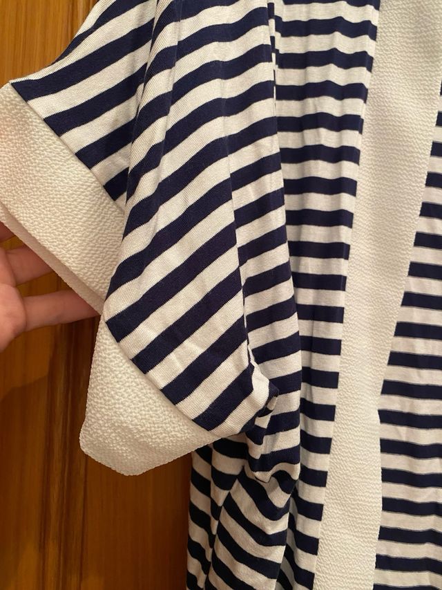 Kimono rayas marino-blanco