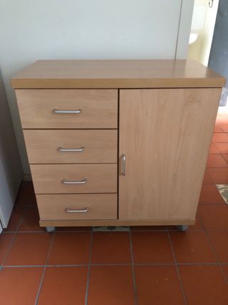 Cajonera madera 4 cajones 80x40fondox83 de alto