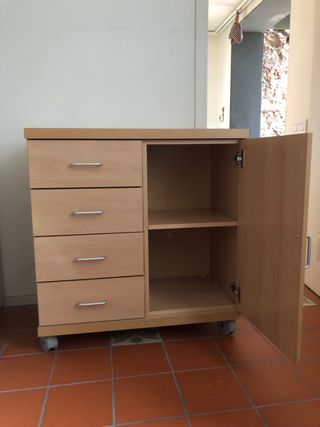 Cajonera madera 4 cajones 80x40fondox83 de alto