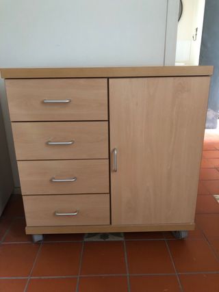 Cajonera madera 4 cajones 80x40fondox83 de alto