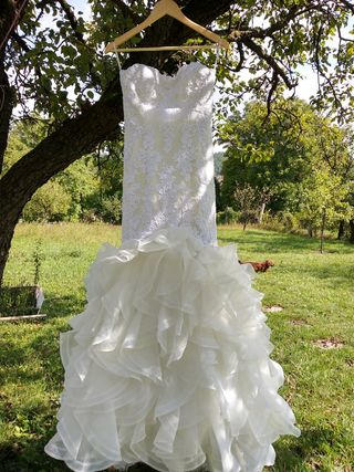 Vestido novia Pronovias blanco negociable