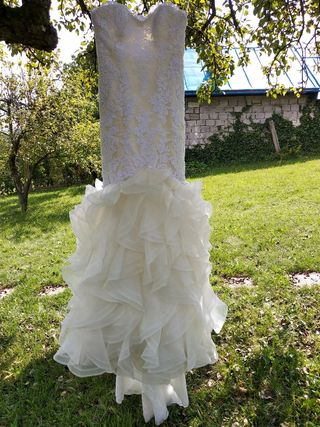 Vestido novia Pronovias blanco negociable