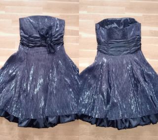 Vestido fiesta brillo negro