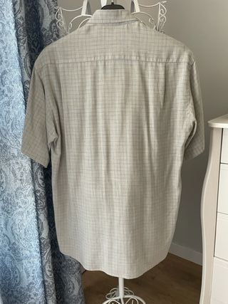 Camisa Pierre Cardin M Beige-Azul