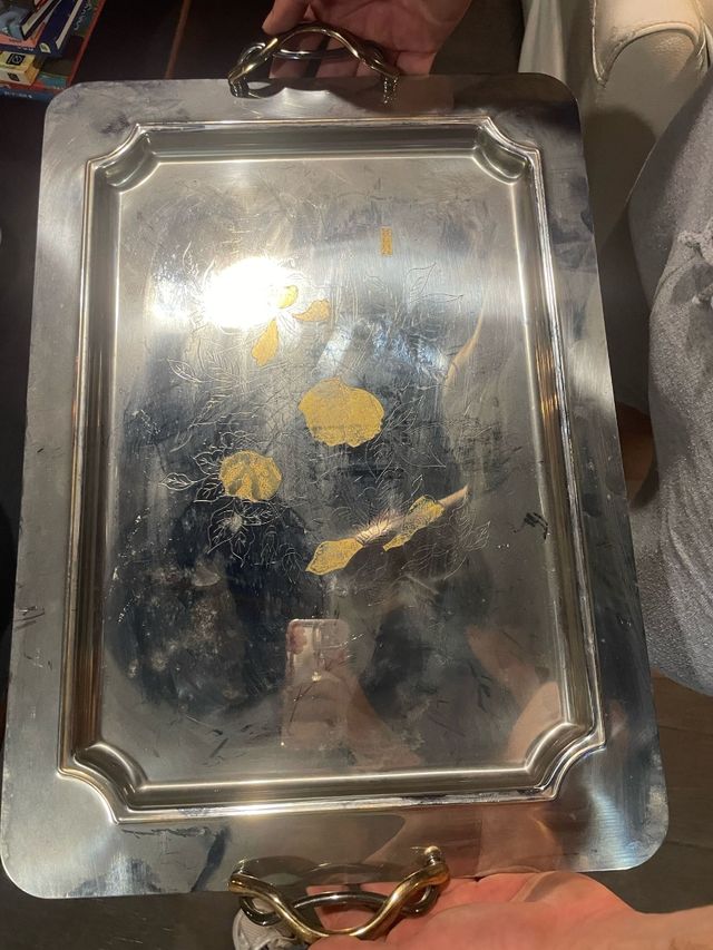 Bandeja Vintage Metal Dorado