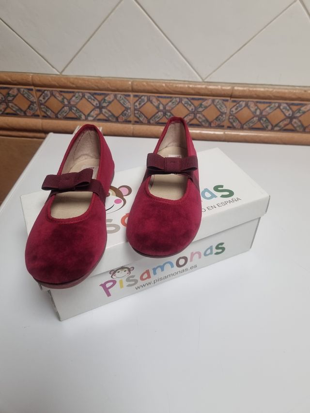 Pisamonas 3 pares Zapatos niña  rojos, rosa y gris