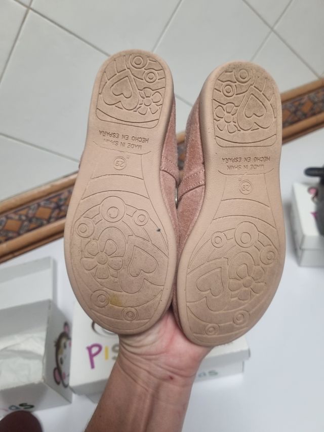 Pisamonas 3 pares Zapatos niña  rojos, rosa y gris